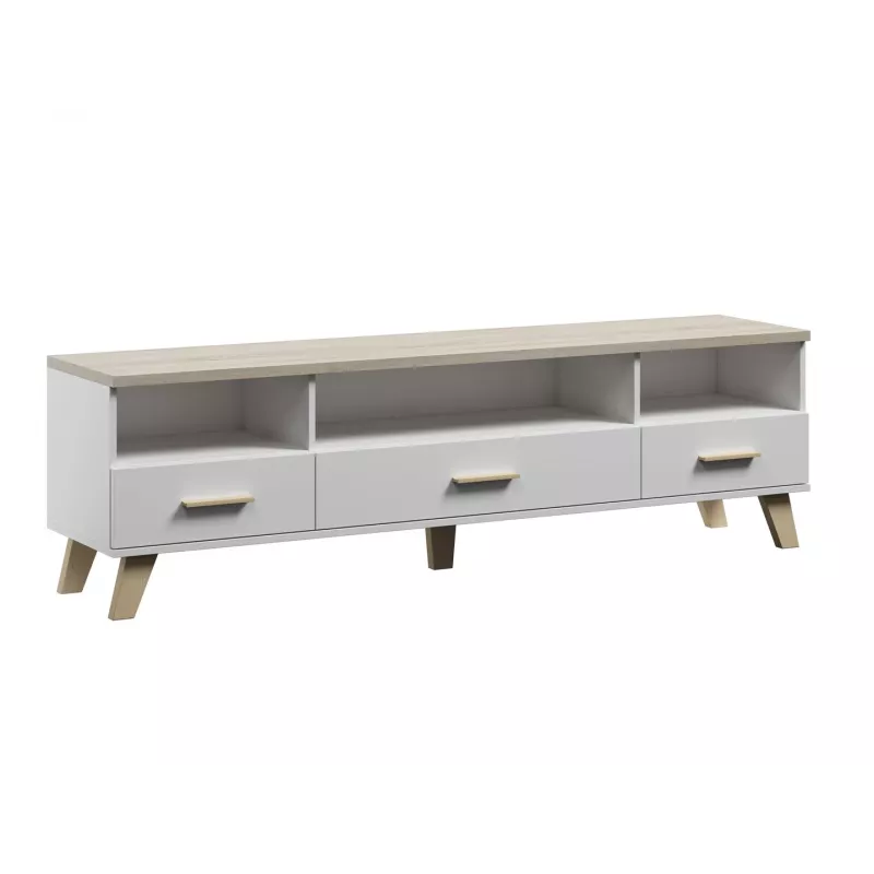 Cama RTV stand LOTTA 180cm Weiß + sonoma oak