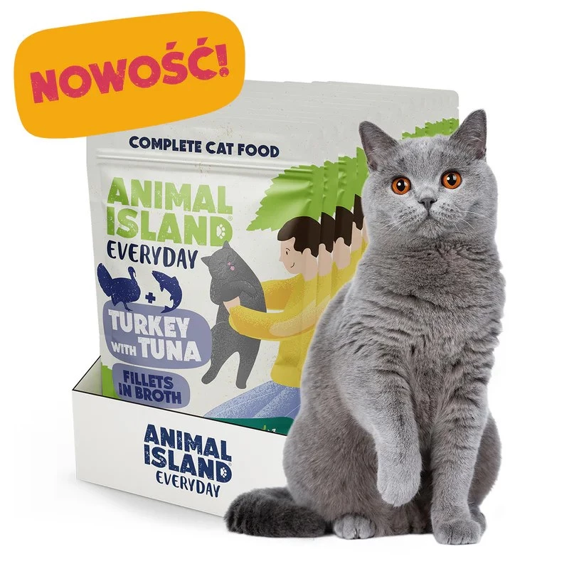 ANIMAL ISLAND Truthahn mit Thunfisch Katzenfutterbeutel 12x85g