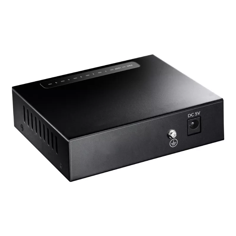 Netzwerk-Switch Cudy GS105 — 5-Port-Gigabit-Ethernet (10/100/1000), schwarz, 5 V DC Netzteil enthalten