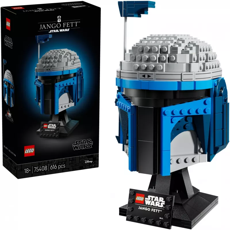 LEGO Star Wars Sammlerstück Helm-Accessoire Jango Fett 75408 — 616 Teile, 210×120×110 mm Ausstellungsmodell