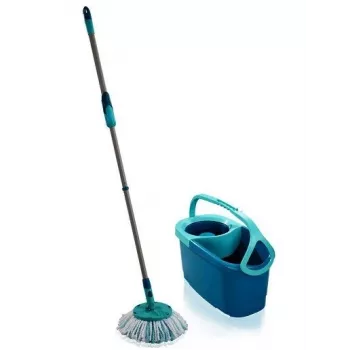 Wischsystem-Eimer Leifheit Clean Twist Disc Mop — 20 L, 360° drehbarer Moppkopf, Metall und Kunststoff, blau