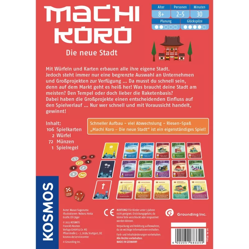 Machi Koro - Die neue Stadt, Kartenspiel