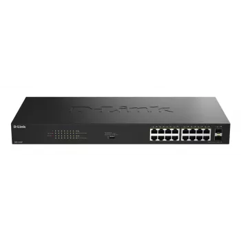 D-Link 18-Port Gigabit Unmanaged PoE Switch DGS-1018P/E — 16 x Gigabit RJ-45, PoE (IEEE 802.3af/at), 36 Gbit/s Switching-Kapazität