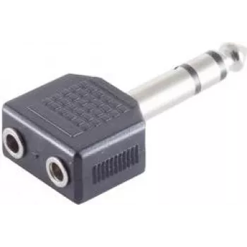 ShiverPeaks BS57071 Kabelverbinder 6,3 mm Schwarz Edelstahl Stecker/Buchse