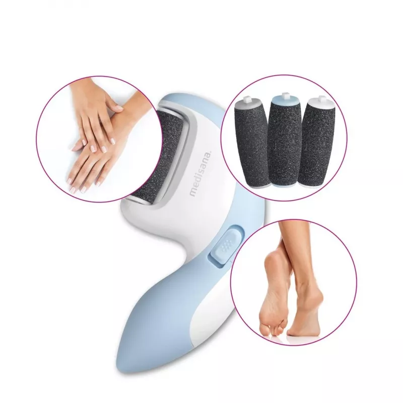 Elektrischer Nagelpolierer Medisana CR 870 – 3 Aufsätze, blau/weiß