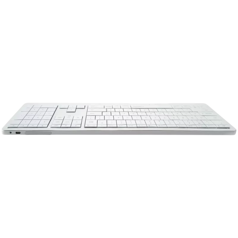 Kabellose Tastatur CLEVETURA CLVX 1 Touch-On-Keys AI — ANSI US Mac-Layout, Scissor-Switches, Aluminiumgehäuse, interaktives RGB
