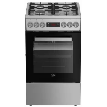 Gaskochfeld und Elektrobackofen BEKO FSM52321DXDT Edelstahl 50 cm, Energieeffizienzklasse A