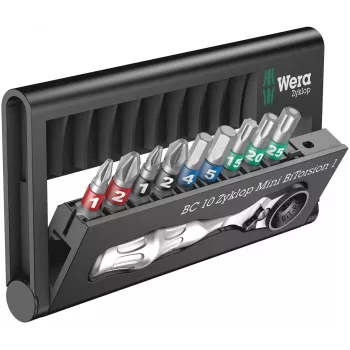 Wera Bit-Check 10 Zyklop Mini BiTorsion 1 Set 10 Piece 7.6 X 2.5 X 12.7 cm