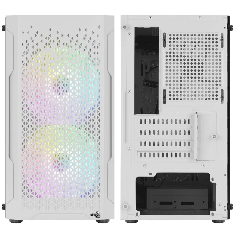 ATX AEROCOOL TRINITY MINI FRGB MICRO MINI TOWER GEHÄUSE MIT GLASPANEEL (WEIß)