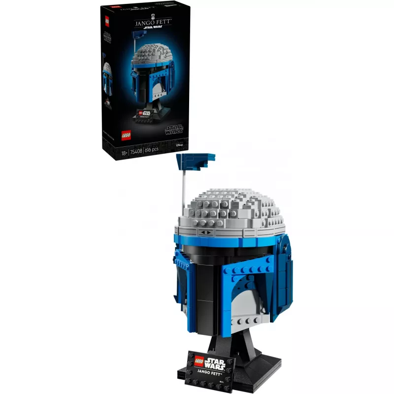 LEGO Star Wars Sammlerstück Helm-Accessoire Jango Fett 75408 — 616 Teile, 210×120×110 mm Ausstellungsmodell
