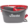Wischmopp VILEDA EasyWring & Clean Turbo, roter Technopolymer-Eimer, abnehmbarer waschbarer Mikrofaserbezug, für Hartböden