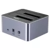 Dockingstation Unitek 51642 für 2,5-Zoll-/3,5-Zoll-SATA-Laufwerke, USB-C 10 Gbit/s, 2 Einschübe, Aluminium