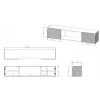Cama RTV-Schrank LARA 183x35x37 schwarz matt + weiß Kamin