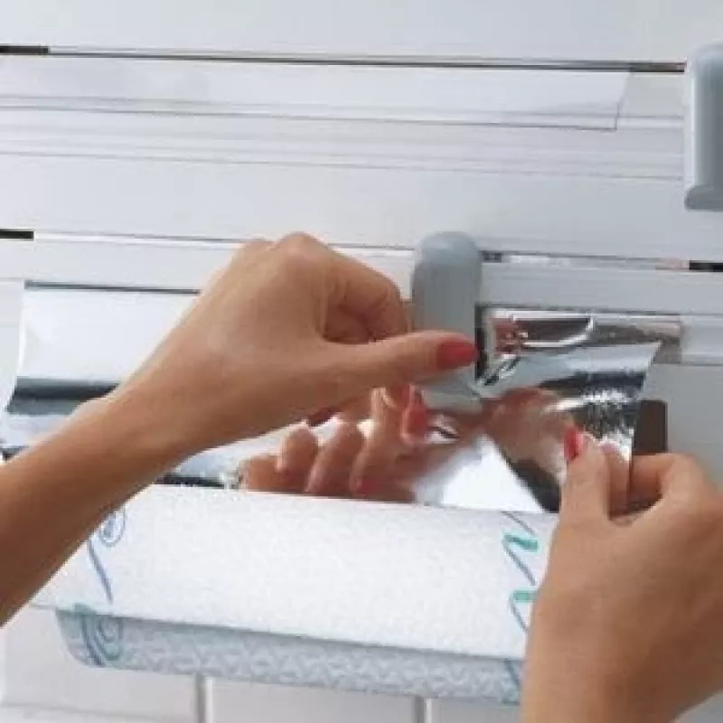 Leifheit 25703 Küchenrollenhalter Wandmontierter Küchenrollenhalter Grau, Weiß
