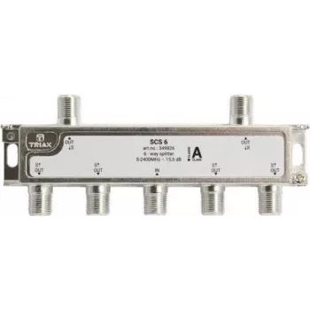 Triax SCS 6 - Kabelsplitter - 75 Ohm - 5 - 2400 MHz - Silver - White - Female/Female - 16,5 dB (349826)