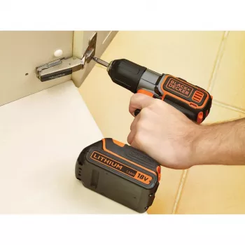 Bohrmaschine Schwarz & Decker ASD18K-QW, Schlüssellos, 1,5 Ah, Schwarz/Orange