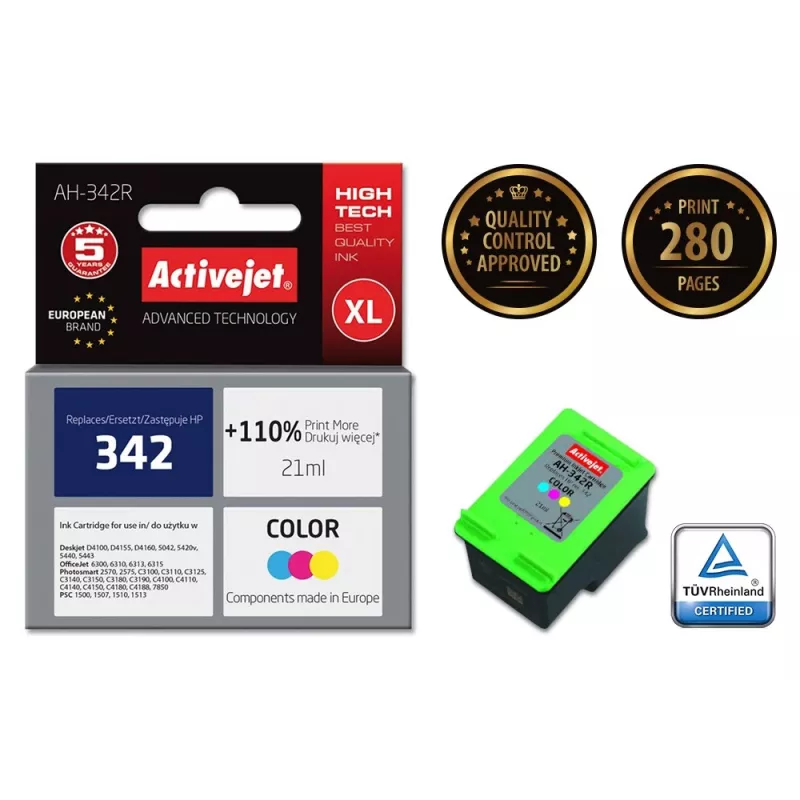Activejet AH-342R Tinte (Ersatz für HP 342 C9361EE; Premium; 21 ml; Farbe)