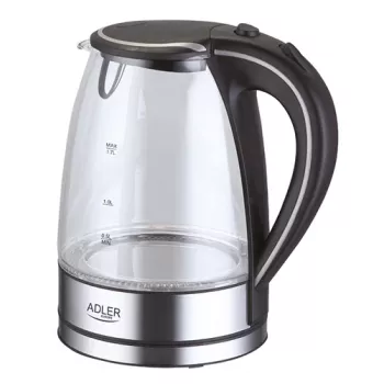 Adler AD 1225 Wasserkocher 1,7 L Schwarz, Edelstahl, Transparent 2200 W