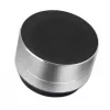 Manhattan Metallic Bluetooth-Lautsprecher, spritzwassergeschützt, Reichweite 10 m, microSD-Kartenleser, Aux 3,5 mm Anschluss, USB-A Ladekabel im Lieferumfang (5V-Ladung), Silber, Drei Jahre Garantie