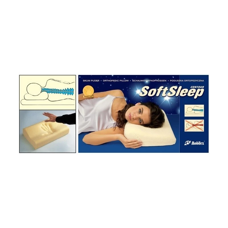 Orthopädisches Kissen Mobilex SoftSleep L Größe, ergonomischer Schaumstoff, 500×300×120 mm, Dichte 50 kg/m³