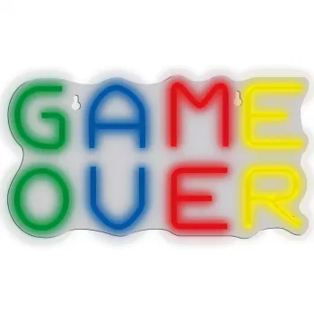 Neon-Schild MANTA SNL102MT — beleuchtete Wanddekoration im „Game Over“-Stil, steckbares LED-Neoneffekt
