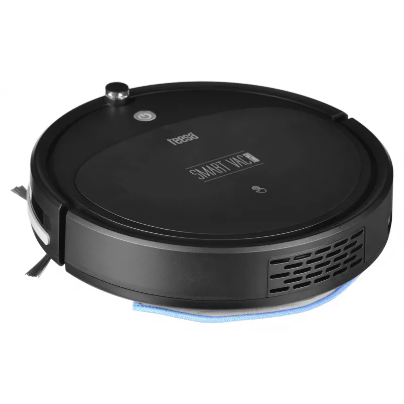 Roboterstaubsauger TEESA Smart VAC 2 — rund, schwarz, 1000 Pa Saugleistung, 9,6 V/2000 mAh Li-Akku, 0,2 l Staubbehälter, WLAN, automatische Rückkehr