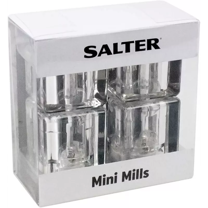Salz- und Pfeffermühle Salter 7605 CLXR Twin kompaktes Design, batteriebetrieben, einstellbarer Mahlgrad