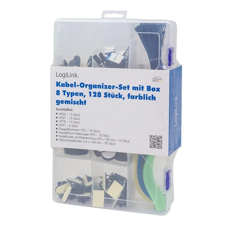 LogiLink Kabel-Organizer-Set 128 Stück