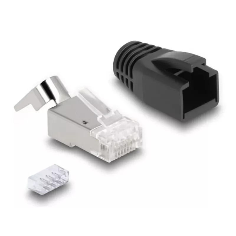 DeLOCK 66903 Kabelverbinder RJ-45 Schwarz Metallisch Stecker 25 Stück