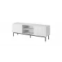 PAFOS RTV-Schrank auf schwarzer Stahlrahmen 150x40x60 cm weiß matt