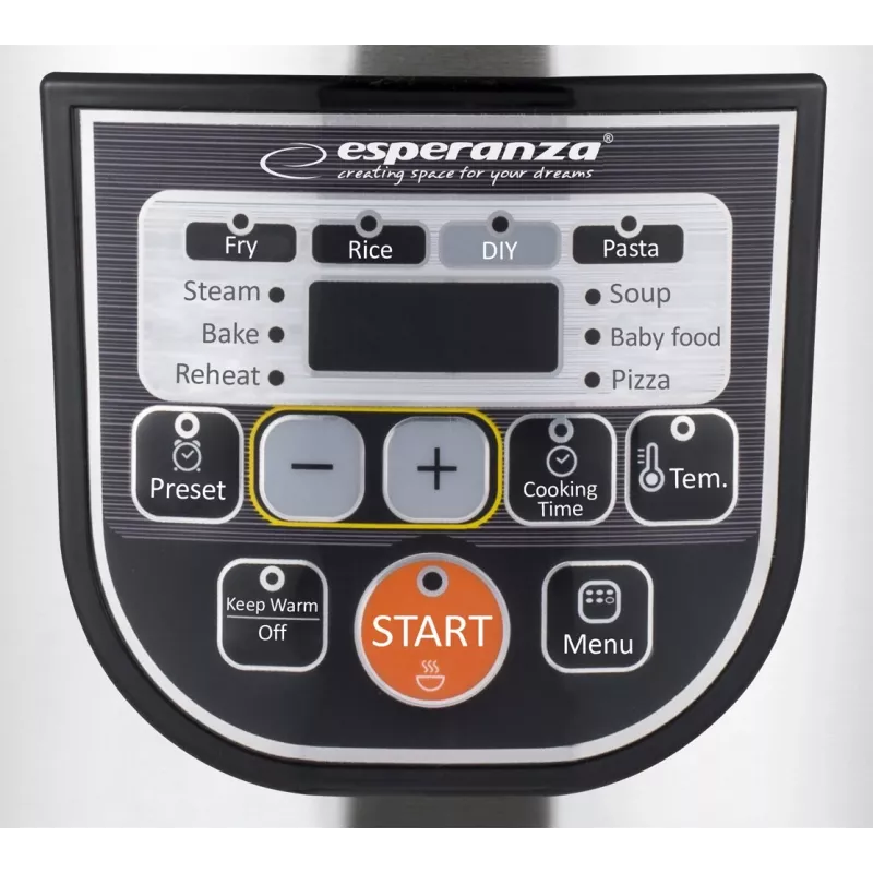 Multikocher ESPERANZA EKG011, 5 L Fassungsvermögen, 860 W, Schwarz/Edelstahl