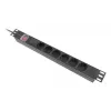 Rack PDU 19 Zoll LANBERG PDU-06F-0200-IEC-BK 1U 10A 6× Schuko 2 m