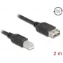 USB 2.0 Kabel DELOCK 81531 — 2 m, USB B auf USB A, schwarz, vergoldete Kontakte