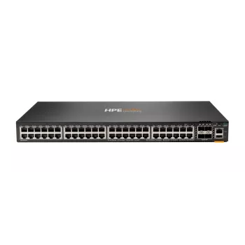 HPE - Aruba Serie - Aruba 6300F - Switch - L3 - managed - 48 x 10/100/1000 + 4 x 1 Gigabit / 10 Gigabit / 25 Gigabit / 50 Gigabit SFP56 (Uplink / Stacking) Front and Seite to Hinte