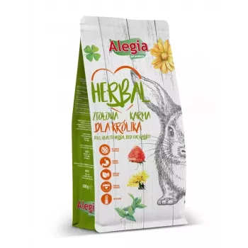 Trockenfutter für Kaninchen Alegia ALEGIA 600 g — Alleinfuttermittel für ausgewachsene Kaninchen, Fruchtgeschmack, getreidefrei, gluten- und sojafrei
