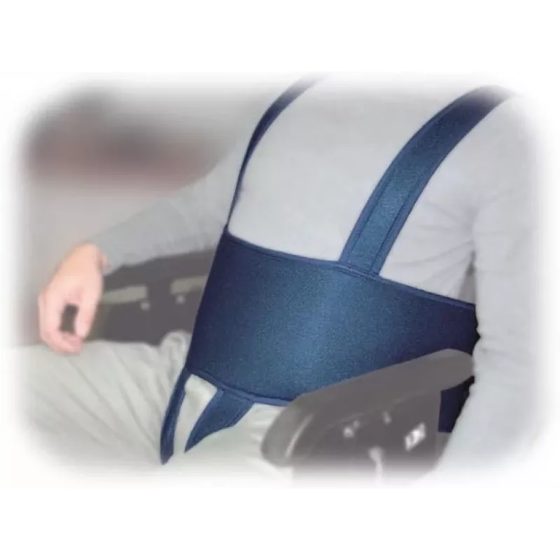 Rollstuhl-Stabilisierungsgürtel Aston Secubac IV 681022 — textil, verstellbarer Klettverschluss, 150 cm Länge, 20 cm Breite, blau