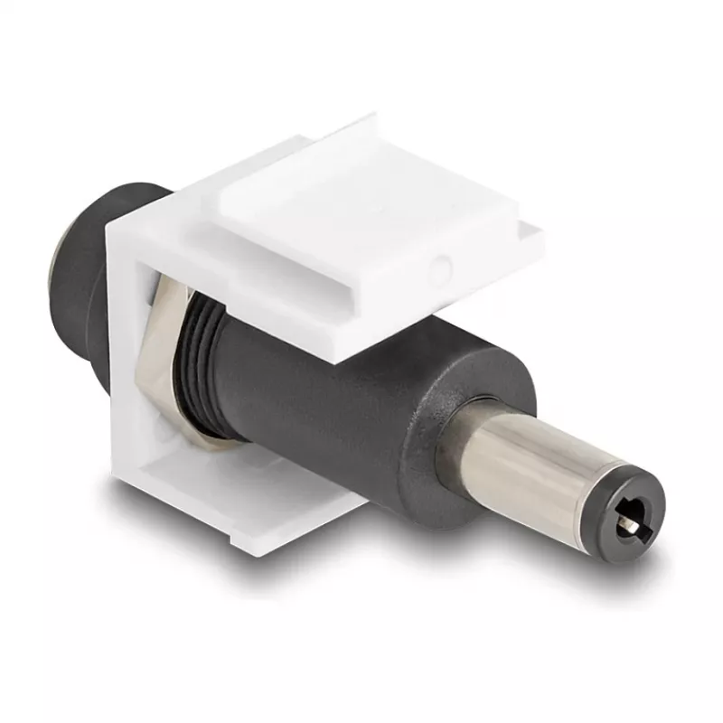DeLOCK Keystone-Modul DC 5,5 x 2,1 mm Buchse auf DC 5,5 x 2,5 mm Stecker weiß