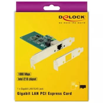 DeLock PCI Express Card > 1 x Gigabit LAN - Netzwerkadapter - PCIe 2.1 Low-Profile - Gigabit Ethernet