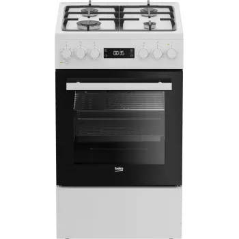 Gaskochfeld und Elektrobackofen BEKO FSM51339DWDS 50 cm, weiß, Energieklasse A