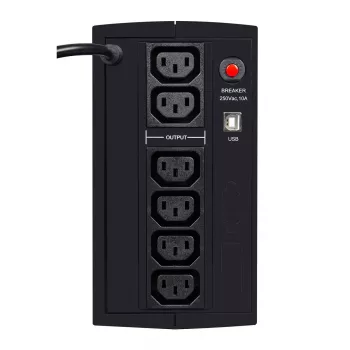 EVER DUO 850 AVR USB - USV - AC 230 V - 550 Watt - 850 VA - Einphasig - 2 x Bleisure 5 Ah - USB - Ausgangssteckdosen: 6