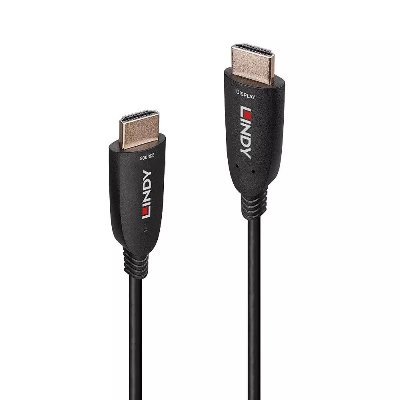 Lindy 10m Glasfaser-Hybrid-HDMI-8K60-Kabel, 10 m, HDMI Typ A (Standard), HDMI Typ A (Standard), 48 Gbit/s, Schwarz