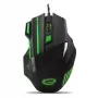 Kabelgebundene Gaming-Maus ESPERANZA EGM201G — rechtshändig, optisch 2400 DPI, 7 Tasten, USB Typ-A, 1,5 m Kabel, schwarz/grün
