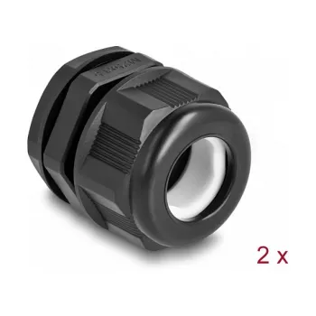 DeLOCK EX Kabel Gland M25 schwarz 2 Stück Polyamid