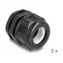 DeLOCK EX Kabel Gland M25 schwarz 2 Stück Polyamid