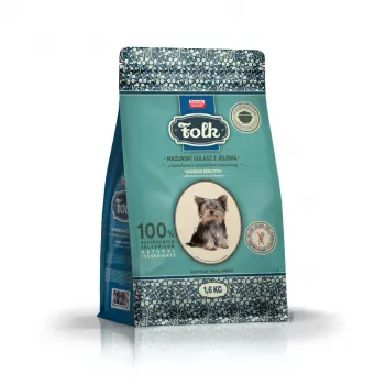 FOLK Small breeds Traditioneller masurischer Wildbrei mit Rote Bete und Preiselbeeren – Trockenfutter für Hunde – 1,6 kg