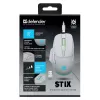 Kabellose Maus DEFENDER Stix GM-009 RF — optisch 3200 DPI, 6 Tasten, beidhändig, USB RF, batteriebetrieben, weiß