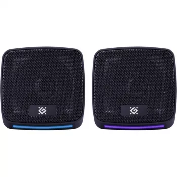 PC-Lautsprecher DEFENDER J3 2.0 6W LED USB, 2×3W RMS, 90–20000 Hz, 3,5 mm, schwarz
