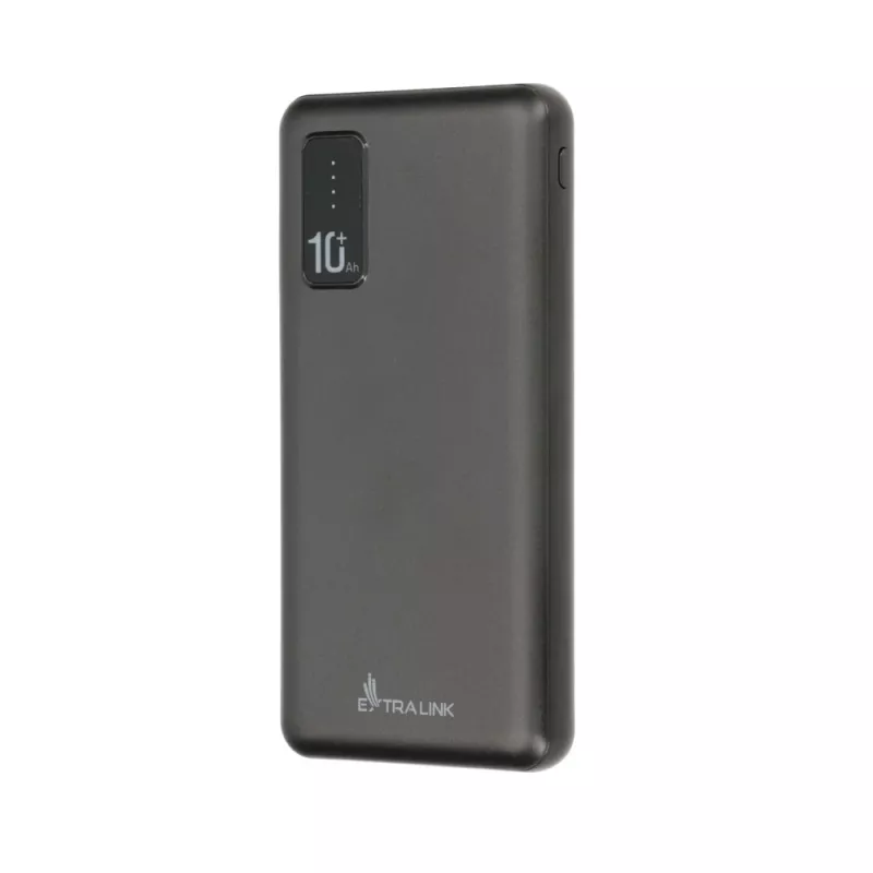 Powerbank Extralink EPB-098B 10000 mAh, LiPo, 2× USB-A + 1× USB-C, schwarz