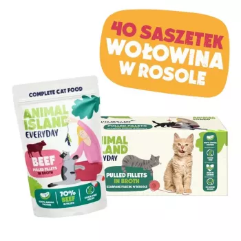 ANIMAL ISLAND Rind in Brühe Katzenfutter Monopack 40x85g