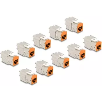 DeLOCK Keystone-Modul 88117 Flach RJ-45 Orange 10 Stück